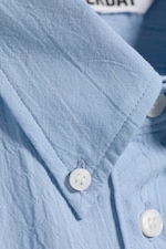 Striped Light Blue - Loose Structured Buttoned Shirt - 4