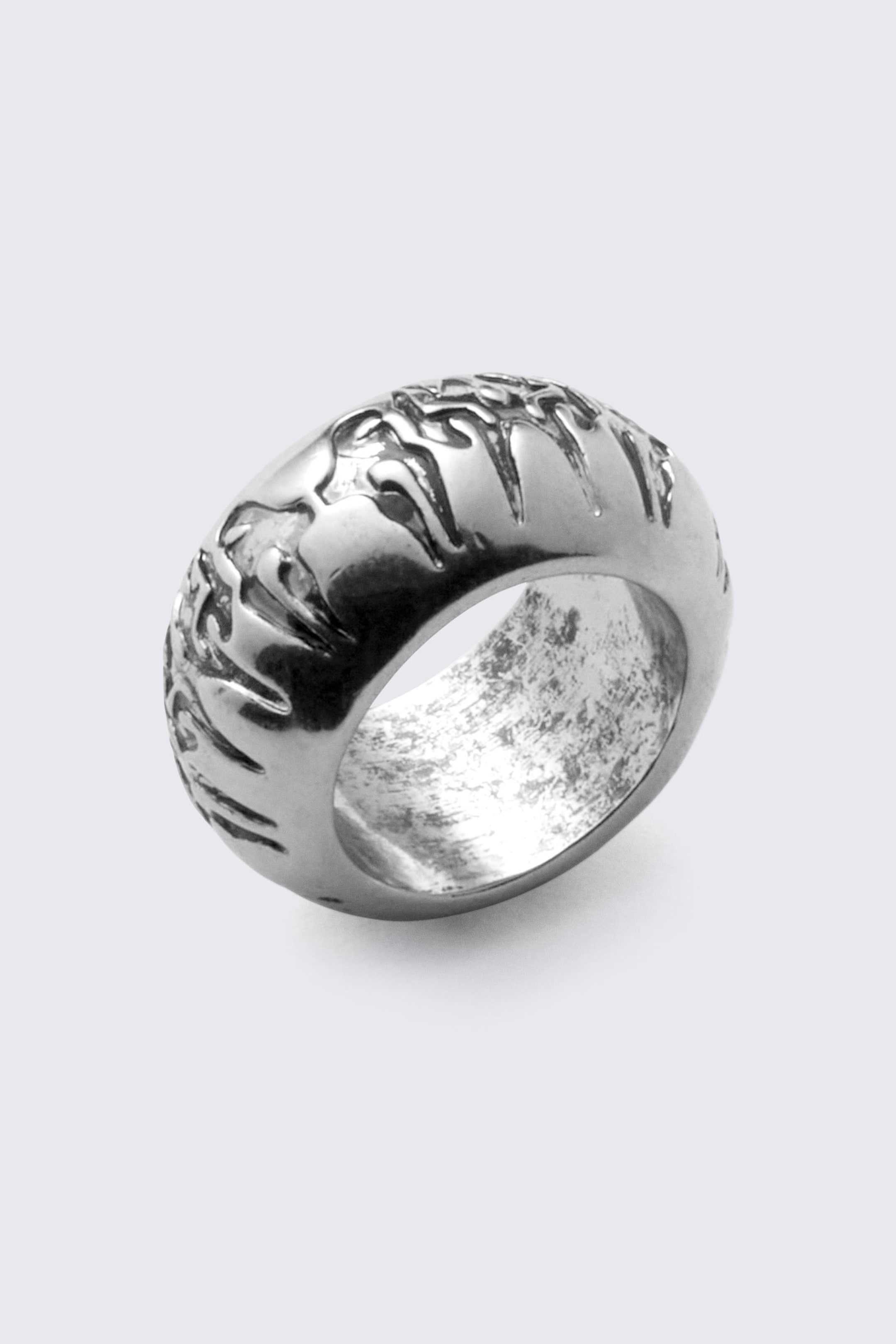 Silver - Bred Präglad Ring