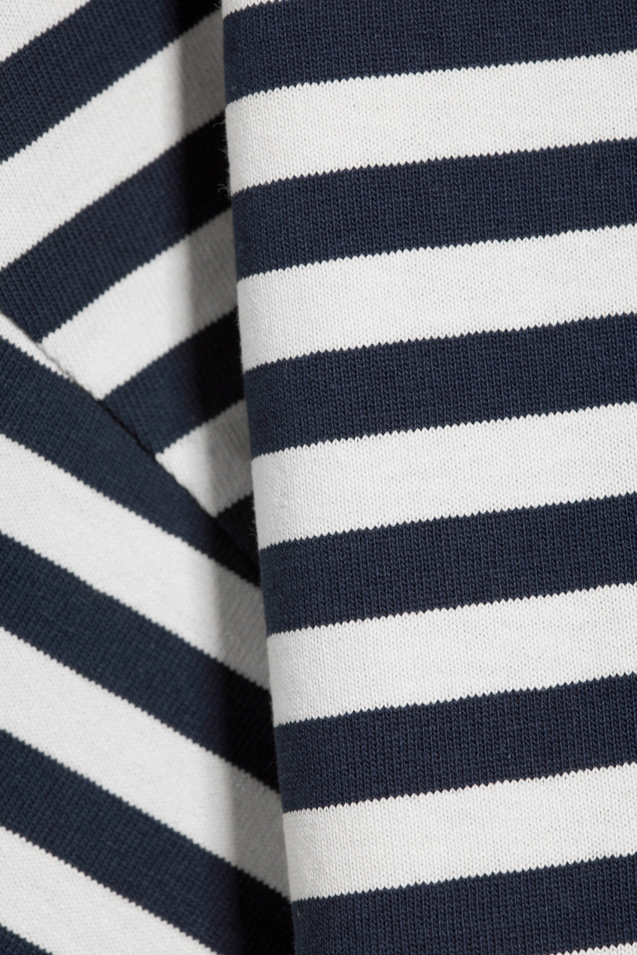 White - Navy Stripe - Loose Boxy T-shirt - 2