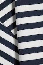 White - Navy Stripe - Loose Boxy T-shirt - 1