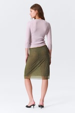 Lichtroze - Slim gebreide trui met V-hals - 3