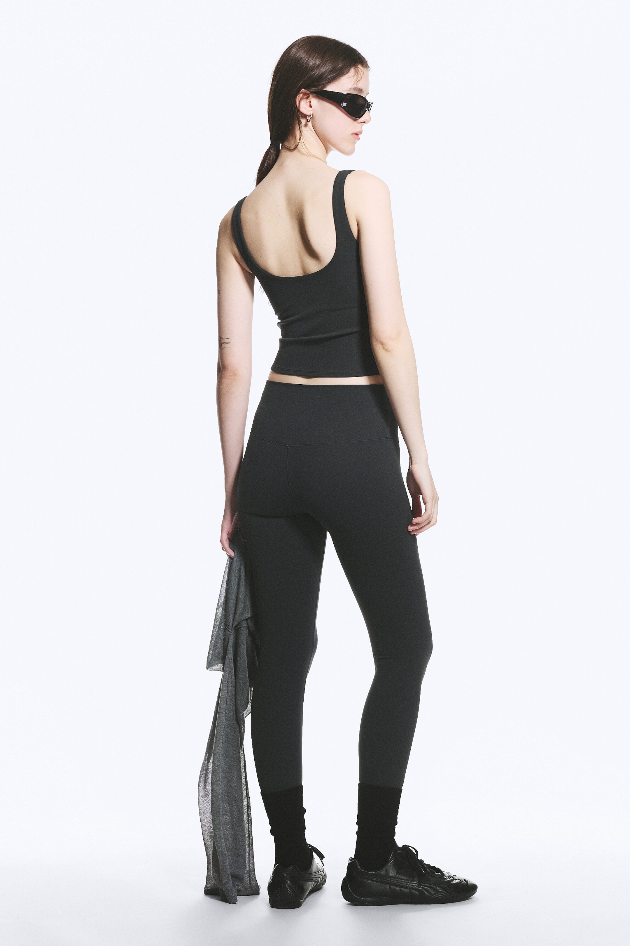 Dark Grey - Cropped Sports Top - 2