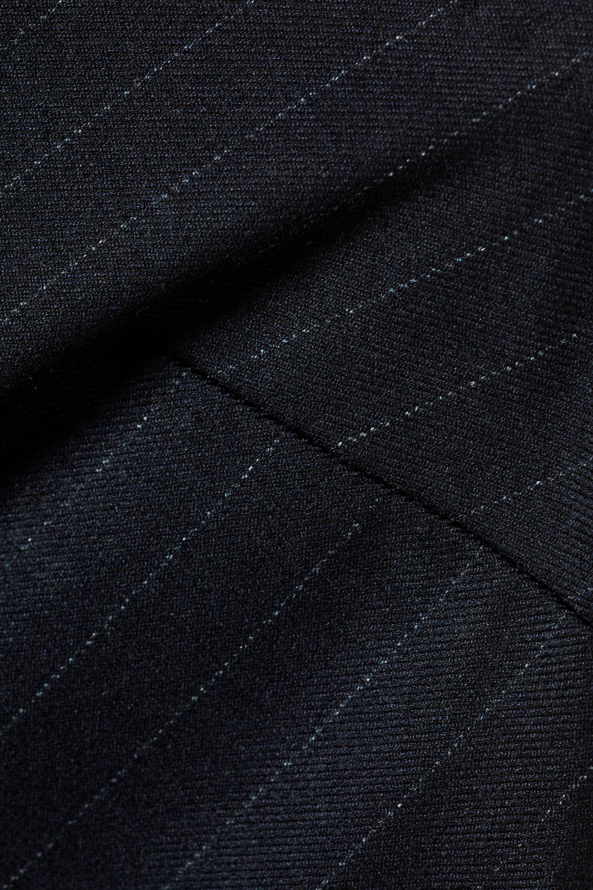 Bleu foncé - Rayures fines - Haut ajusté à col licou - 5