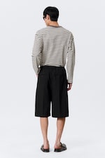 Noir - Short de costume ample taille mi-haute - 3