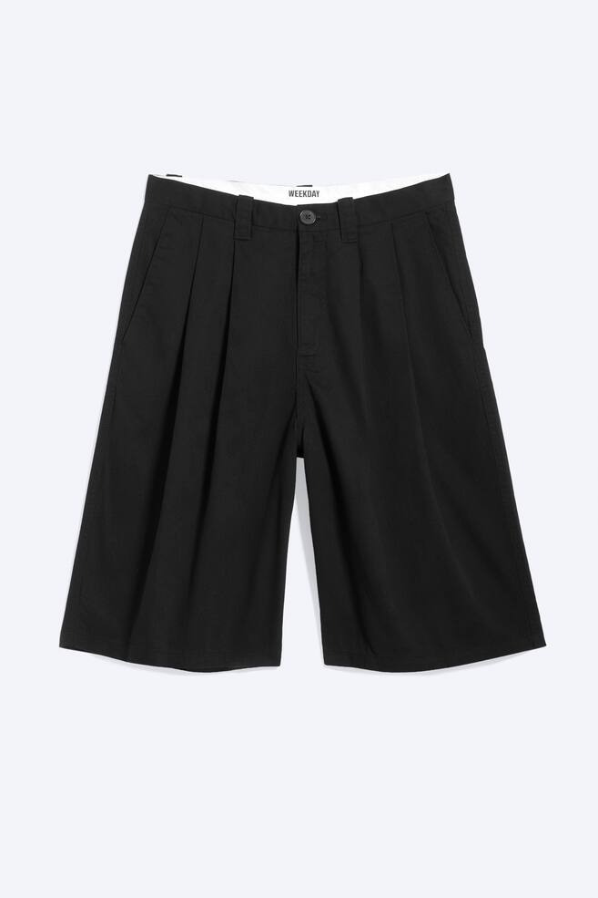 Short chino en coton - Noir/Beige cendré clair - 1
