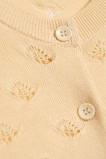 Dusty Light Yellow - Knitted pointelle cardigan - 5