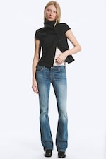 Oyster Blue - Mittelblau - Luna Low Waist Skinny Bootcut Jeans - 0