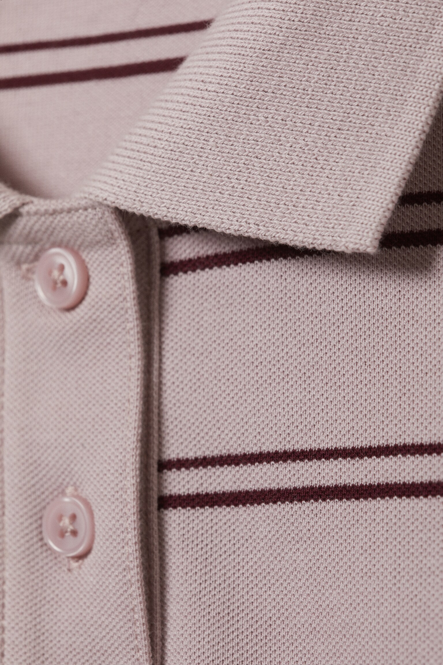 Langärmliges Poloshirt aus Baumwolle - Hellrosa gestreift/Dunkle Pflaume - Rosa Streifen/Dunkelbraun gestreift/Weiß - Schwarze Punkte - 4