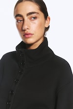 Black - Jersey button up jacket - 1