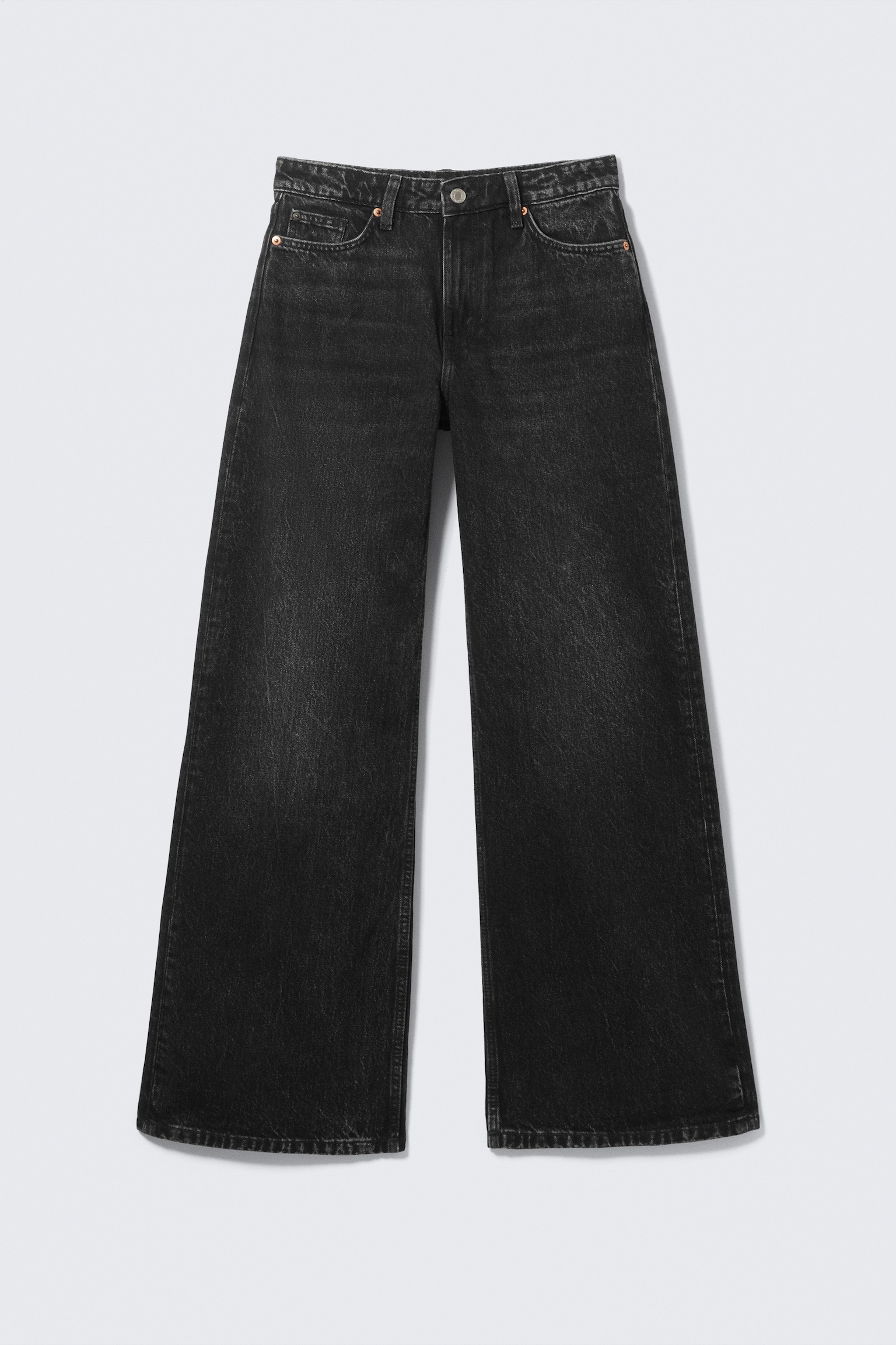 Paz Mid Rise Wide Leg Jeans - Paloma Black - Black/Perseus Blue - Medium Blue/Ajax Blue - Ciemnoniebieski - 2