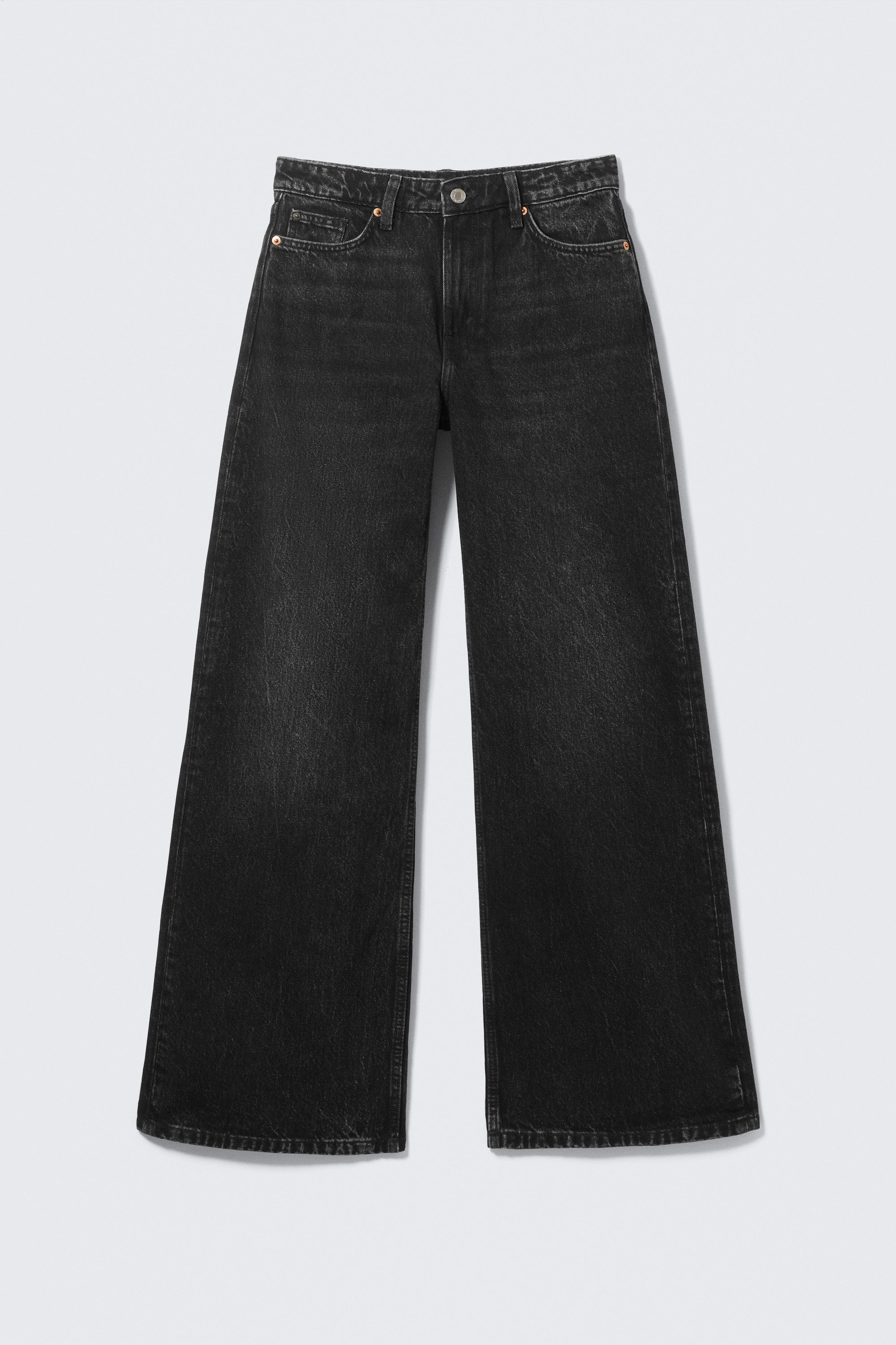 Paloma Black - Black - Paz Mid Rise Loose Wide Leg Jeans - 5