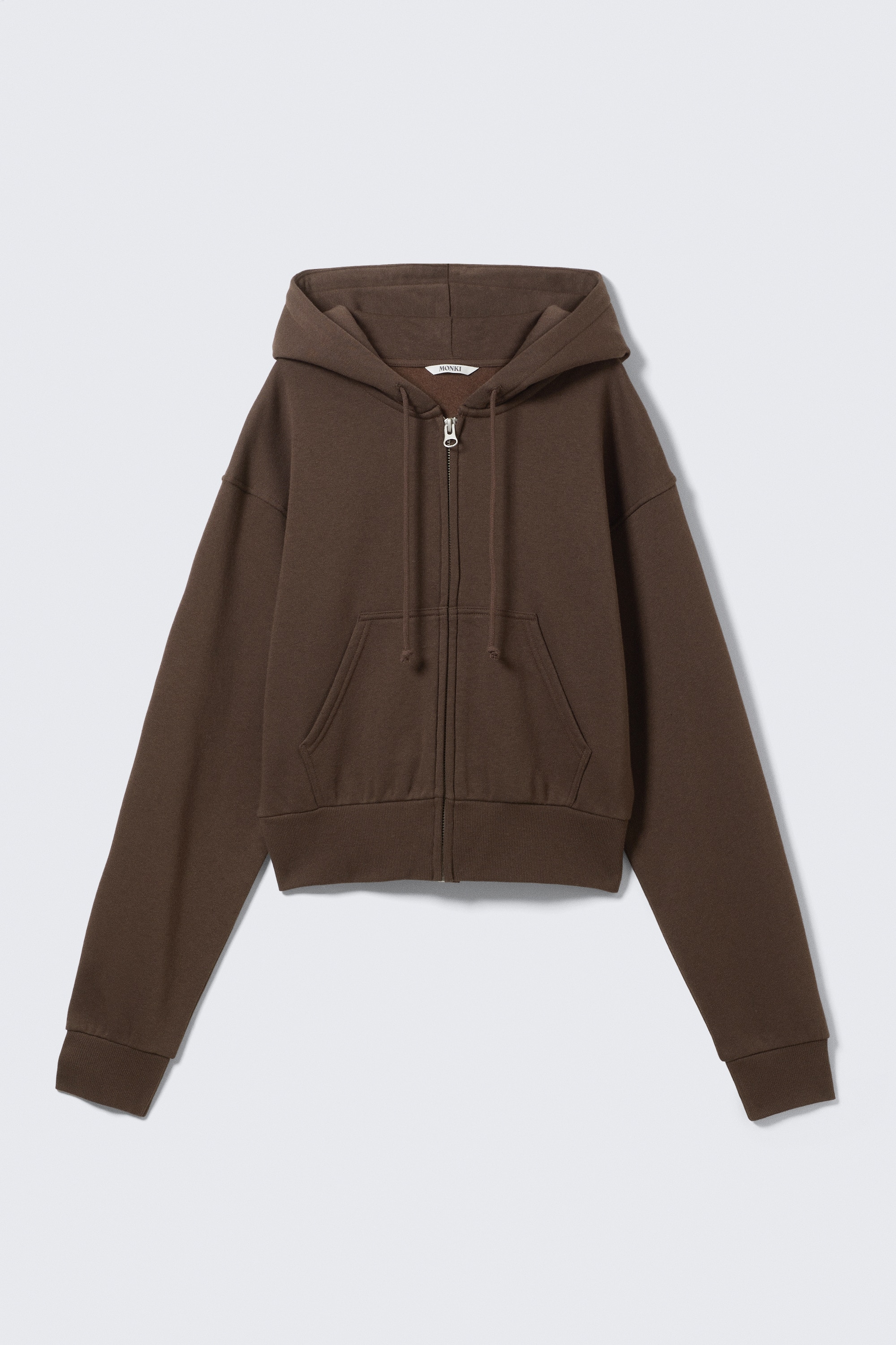 Short Zip Hoodie - Dark Brown - Magic/Pink - Magic/Washed Light Beige