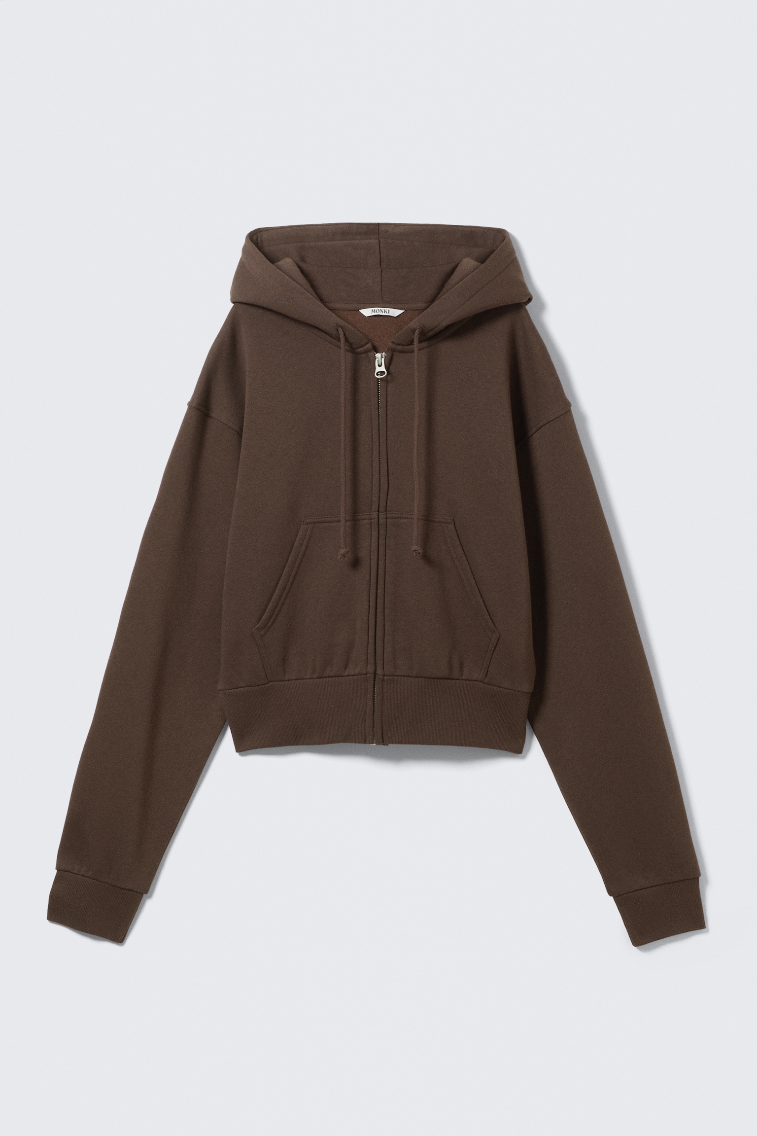 Kurzer Zip-Hoodie - Dunkelbraun - "Magic"/Pink - "Magic"/Verwaschenes Hellbeige - 2