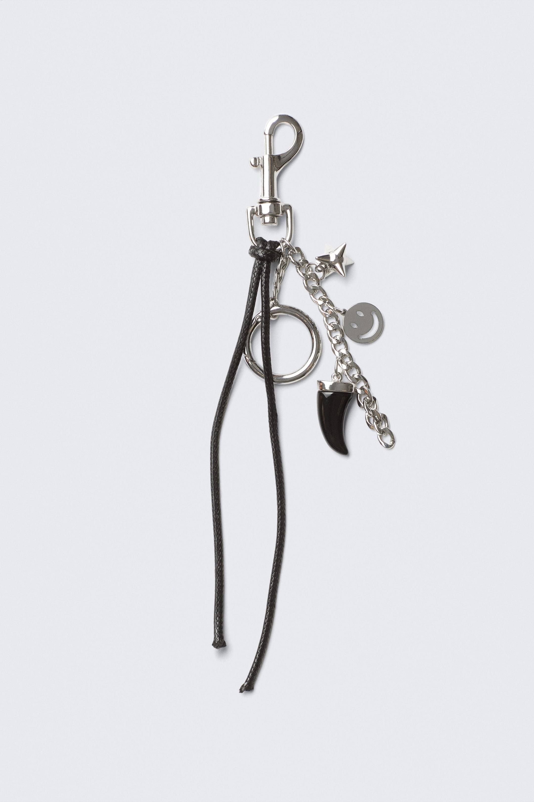 Metal/Black String - Multi-Charm Keyring - 1