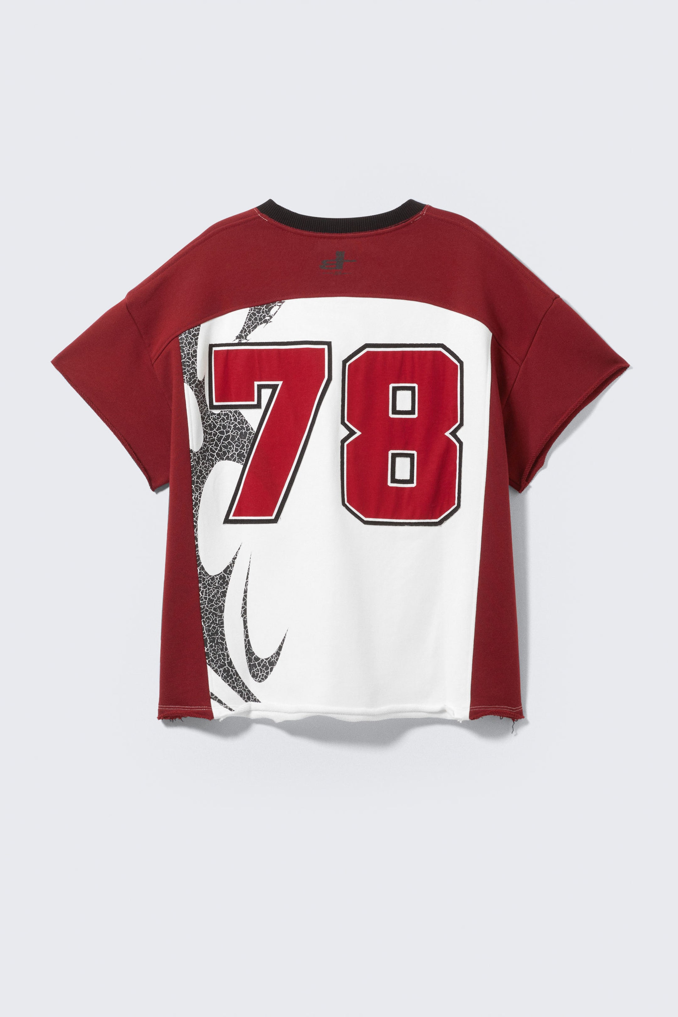 Dark Red & White - I'M A MESS - CM x LB Short-Sleeved Unisex Football T-shirt - 8
