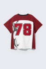 Dark Red & White - I'M A MESS - CM x LB Short-Sleeved Unisex Football T-shirt - 8