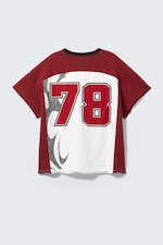 Dunkelrot & Weiß - I'M A MESS - CM x LB Unisex-Fußball-T-Shirt - 1