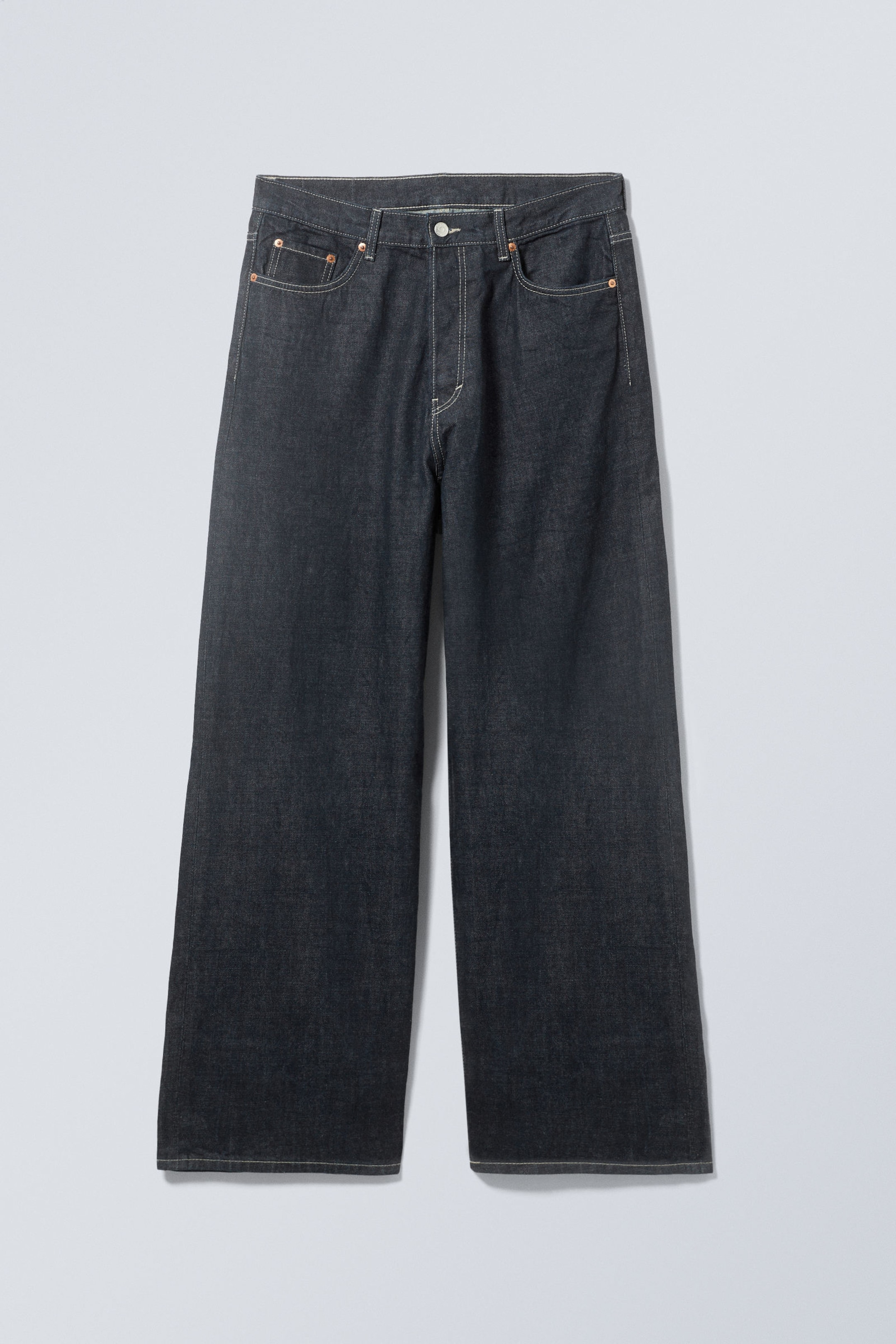 Blue Rinse - Dark Blue - Astro Loose Baggy Leg Jeans - 13