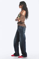 Star Blue - Mörkblå - Messy Low Rise Regular Straight Jeans - 2