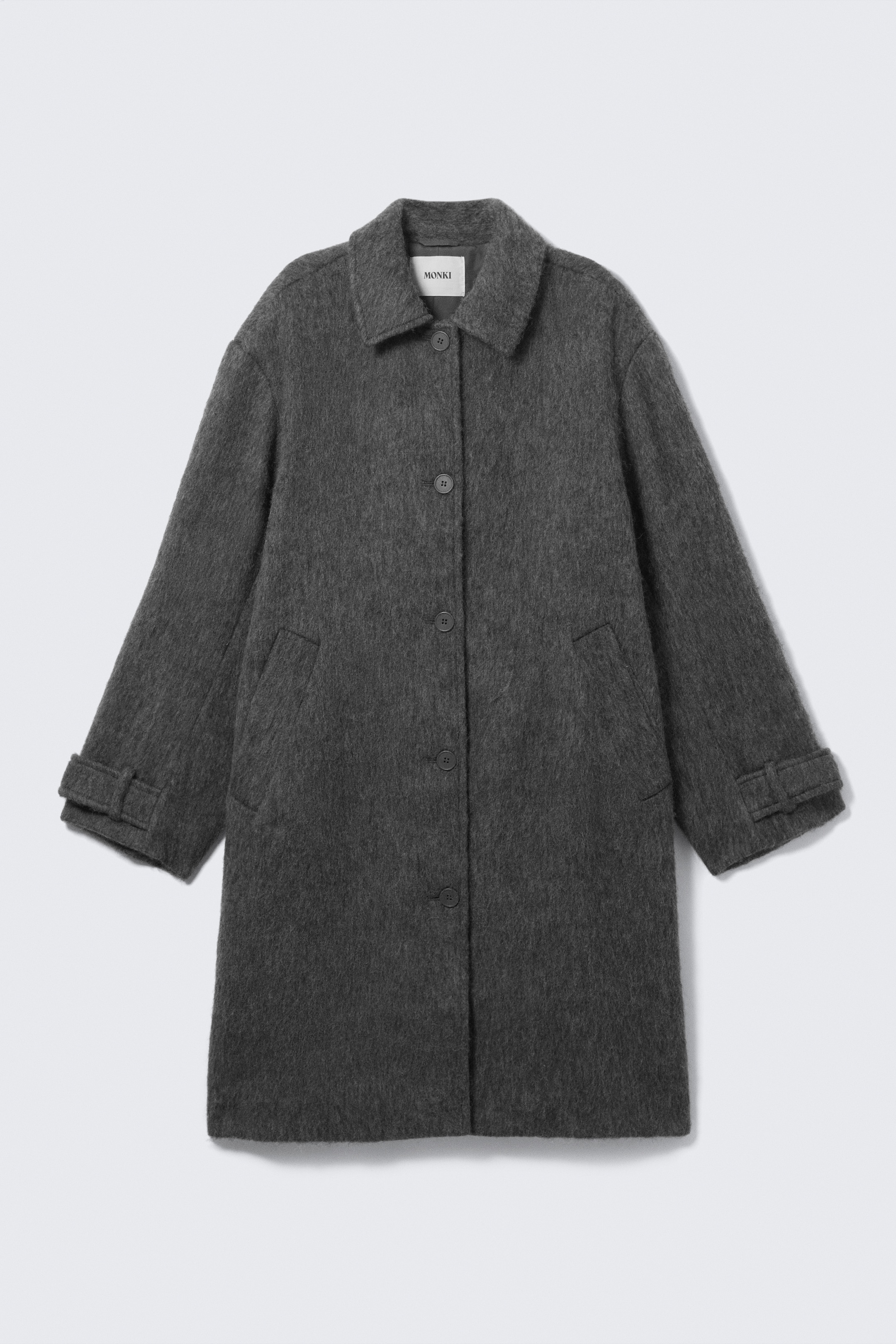 Ingrandisci l'immagine: Knee-Length Single-Breasted Coat - Dusty Dark Grey Melange - DONNA | H&M CH 5