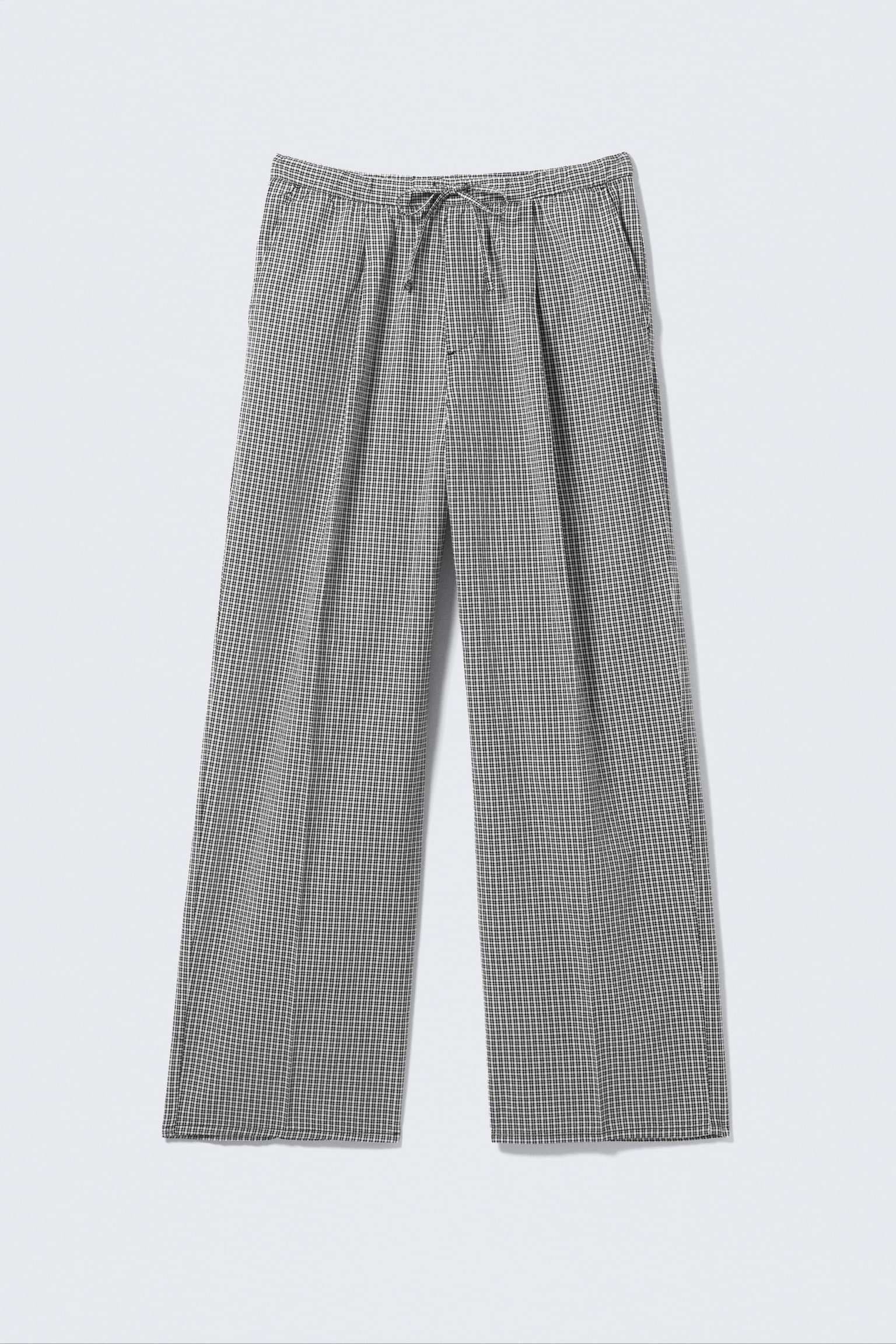 Lockere karierte Baumwollhose - Schwarz-Weiß kariert - 2