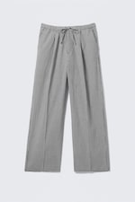 Zwart en wit geruit - Ruimvallende katoenen geruite broek - 0