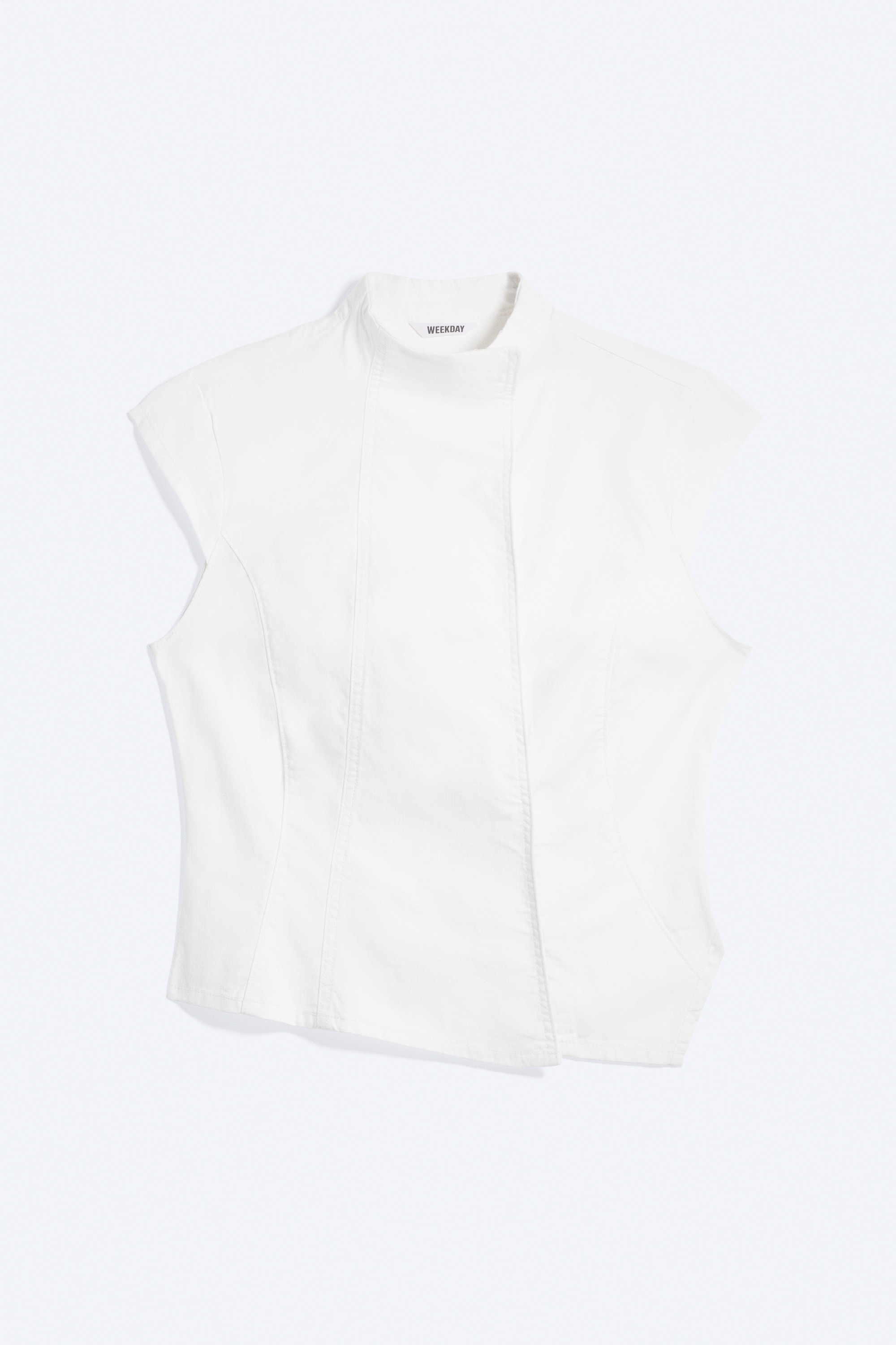 Strukturerad asymmetrisk bomullstopp - Vit/Mörk mullvad/Svart