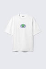 Vit - Global Rymdisar - Tryckt T-shirt med avslappnad passform - 4