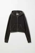Black - Juno Velour Zip Hoodie - 0