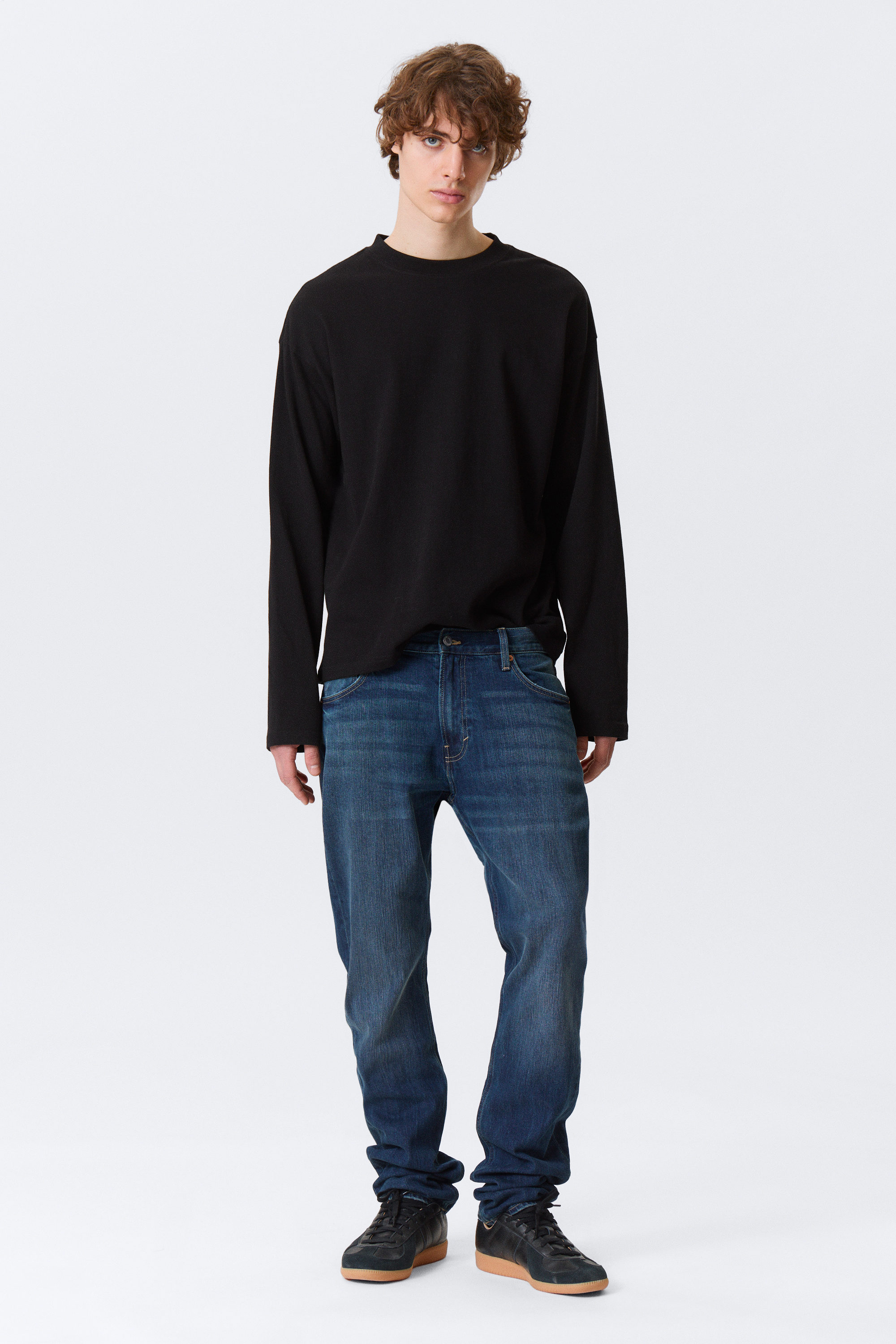 Deep Ocean Blue - Dunkelblau - Orion Mid Rise Slim Fit Straight Leg Jeans - 0