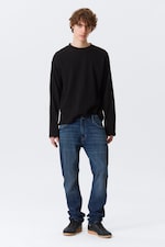 Deep Sea Blue - Dark Blue - Orion Mid Rise Slim Fit Straight Leg Jeans - 0