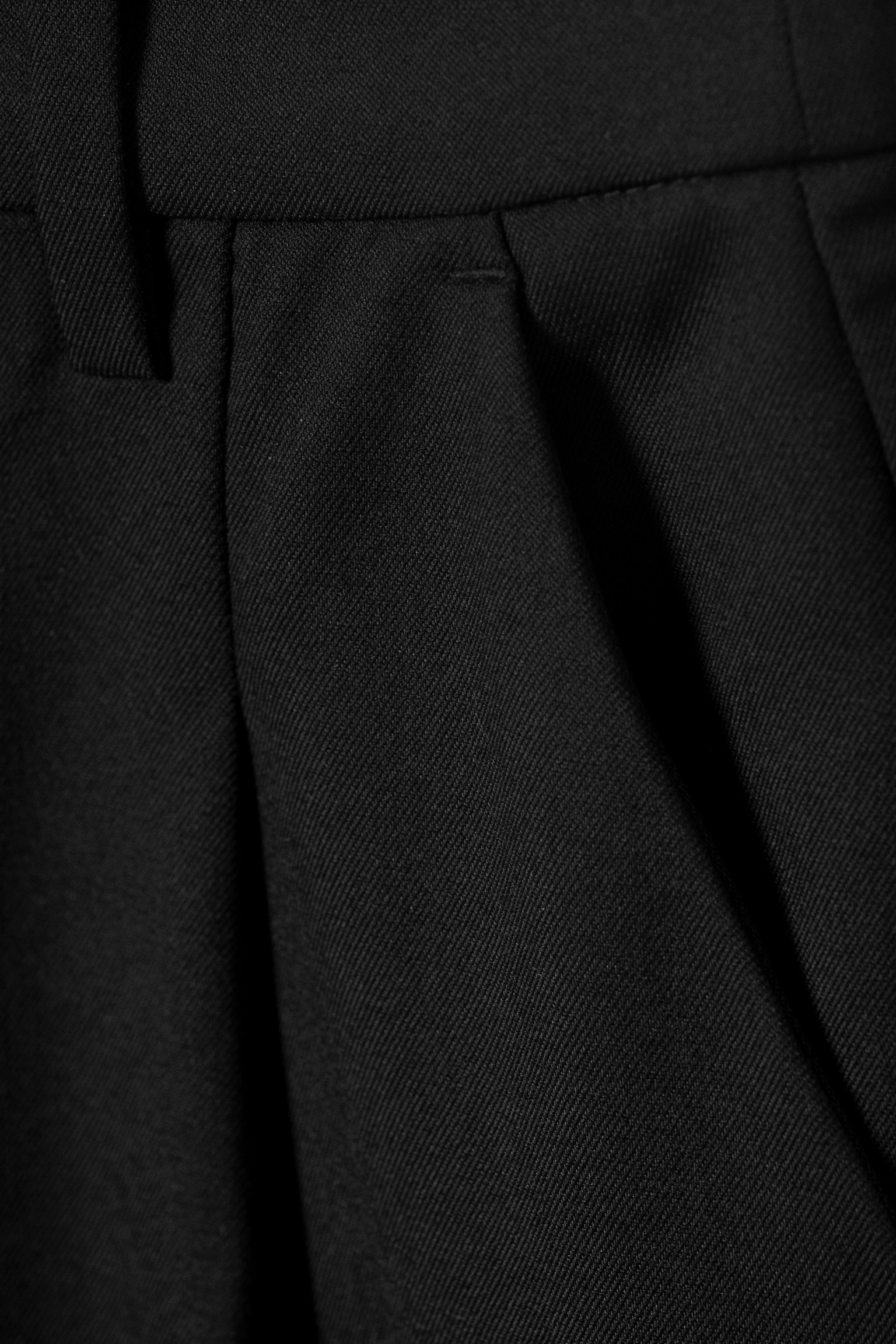 High Waisted Wide Leg Suiting Trousers - Black/Checked Brown/Pinstriped Dark Grey - 3