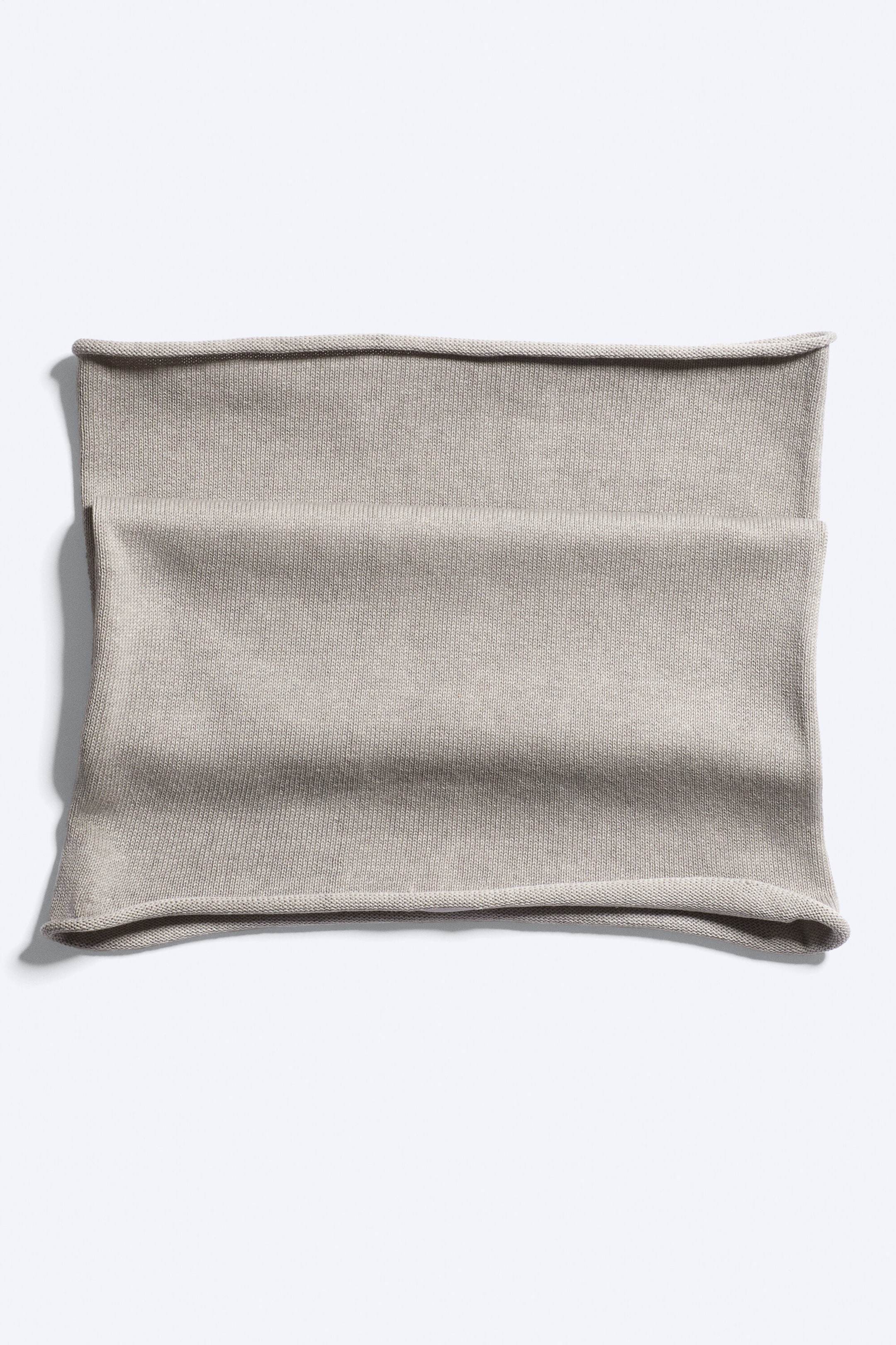 Grey - Knitted Tube Neck Warmer - 3
