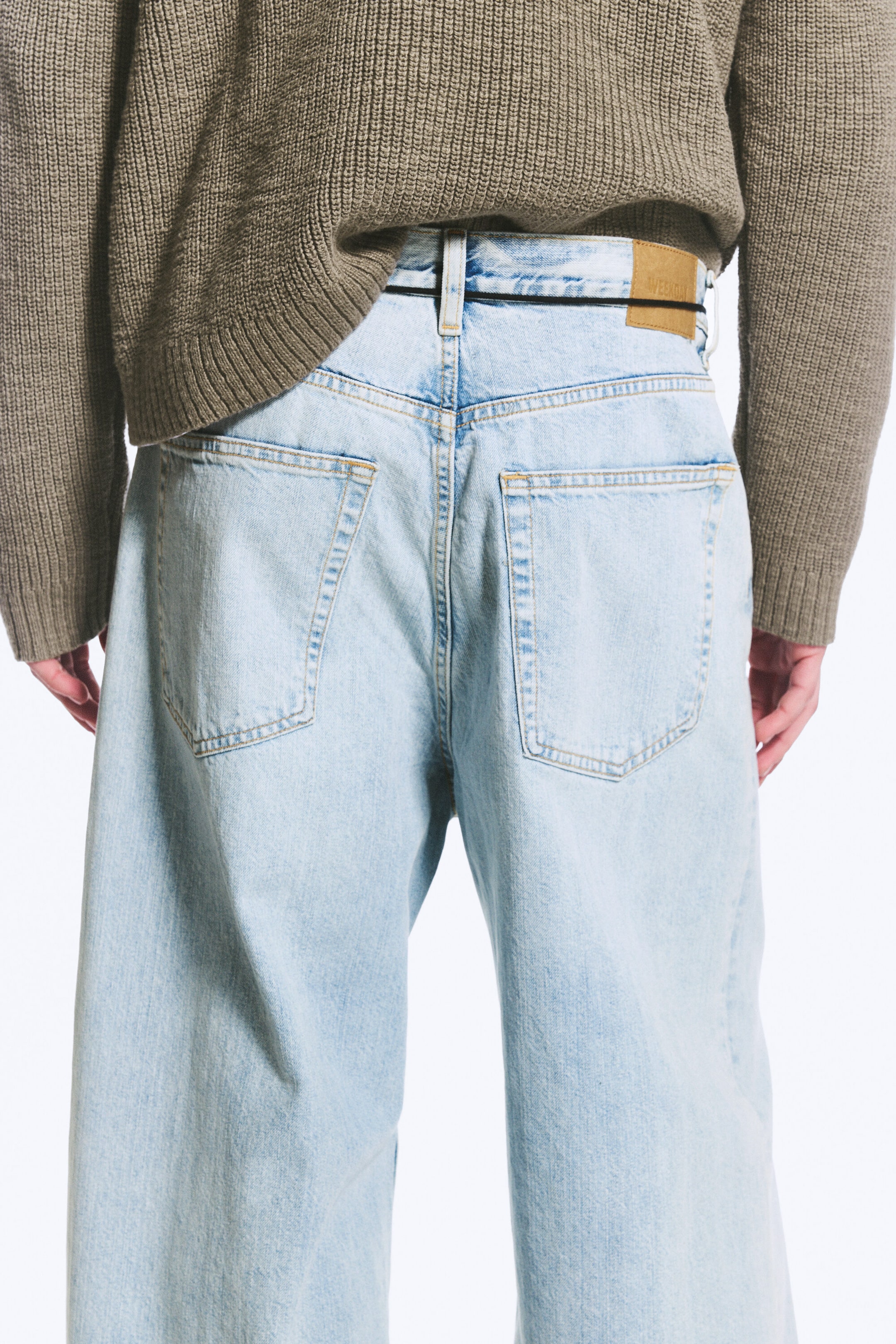 Dream Blue - Light Blue - Astro Mid Rise Loose Baggy Unisex Jeans - 4