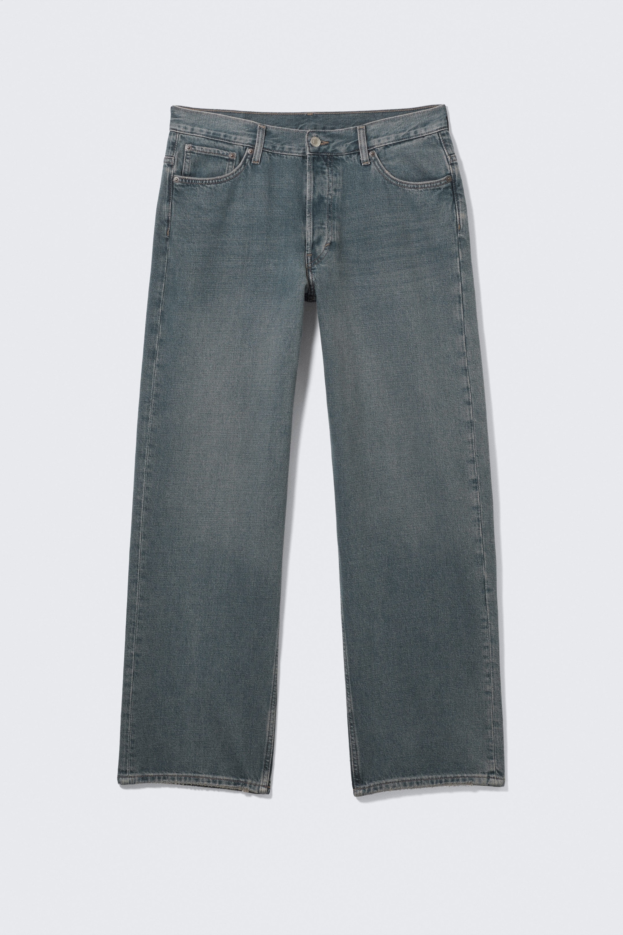 Blue One - Dark Blue - Sphere Low Rise Loose Straight Leg Jeans - 5