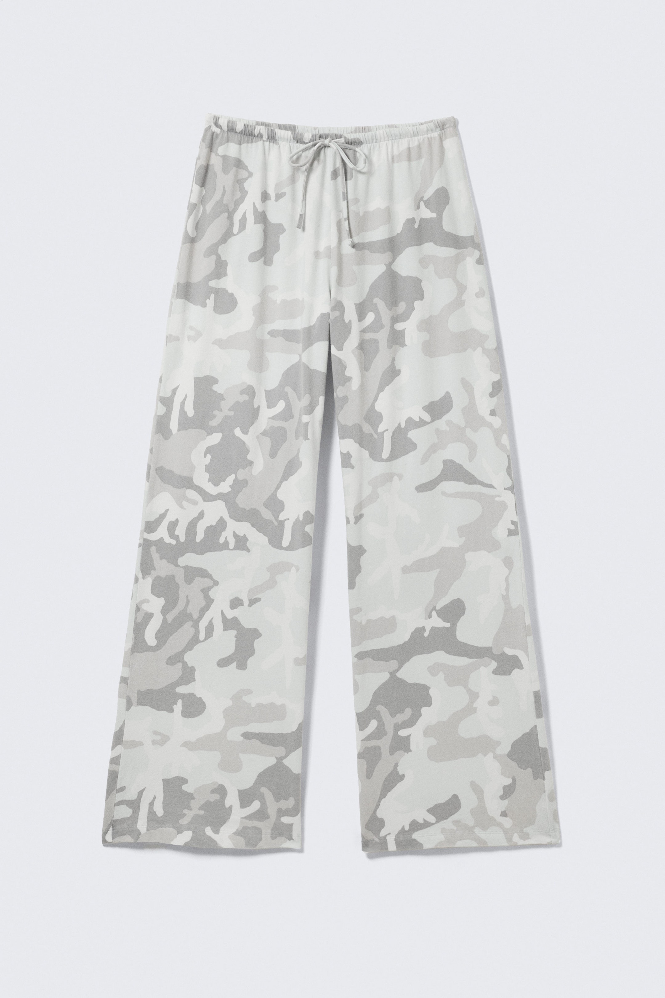 White - Camo - Printed Wide-Leg Pull-On Trousers - 4