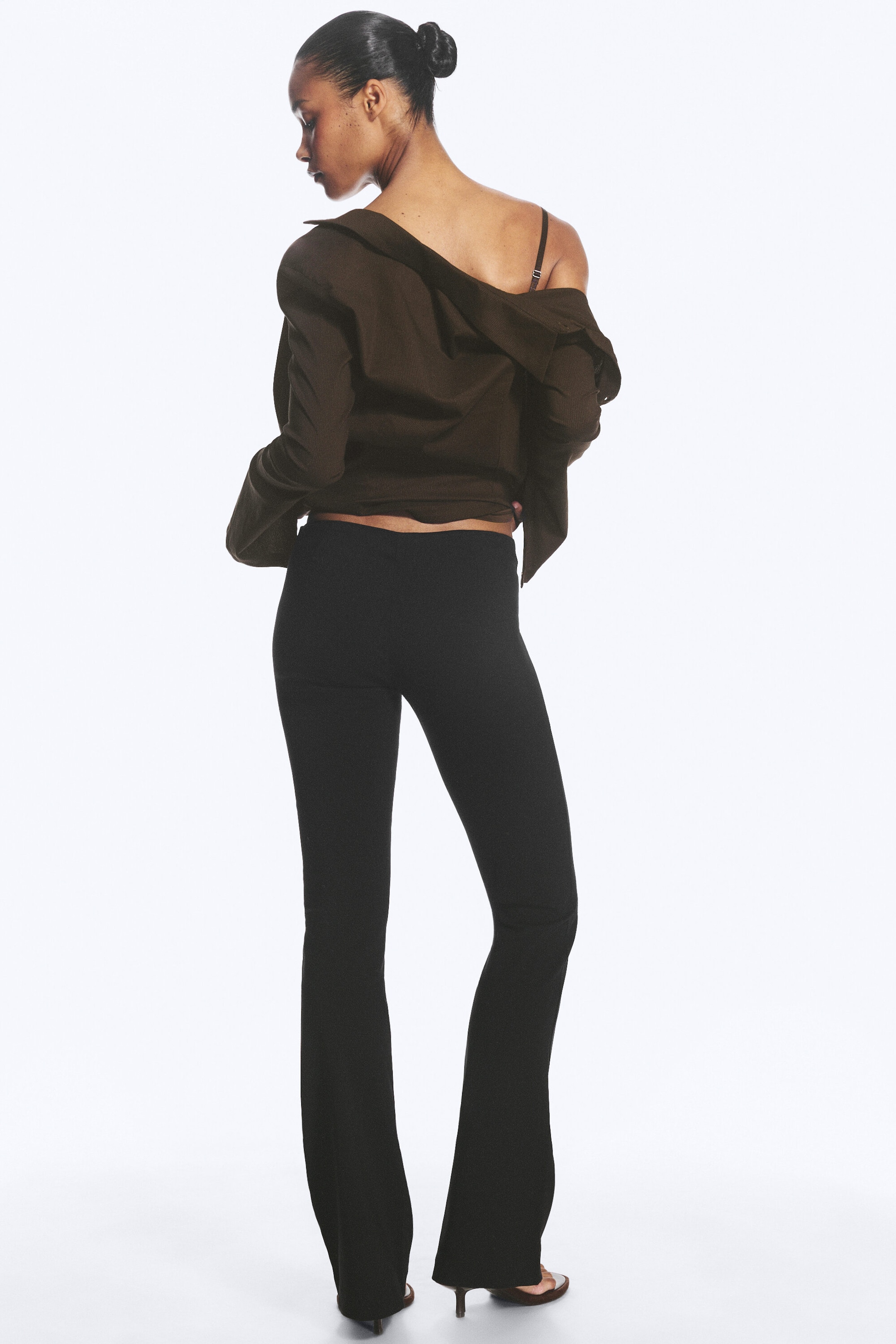Noir - Pantalon bootcut taille basse - 3