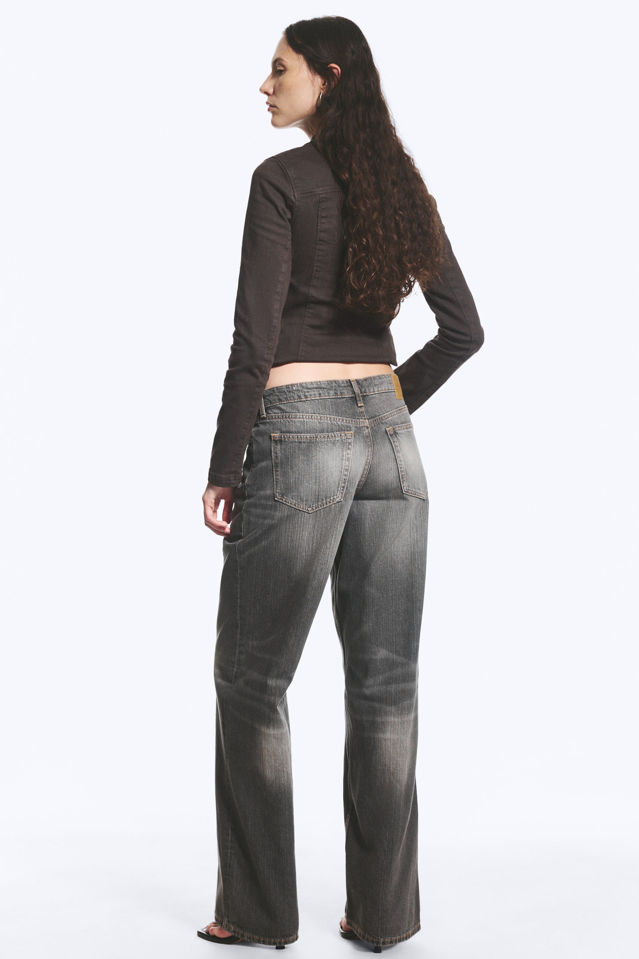 Gruvegrå – mørkegrå - Ample jeans med lavt liv, vide ben og løs passform - 3