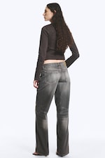 Gruvegrå – mørkegrå - Ample jeans med lavt liv, vide ben og løs passform - 3