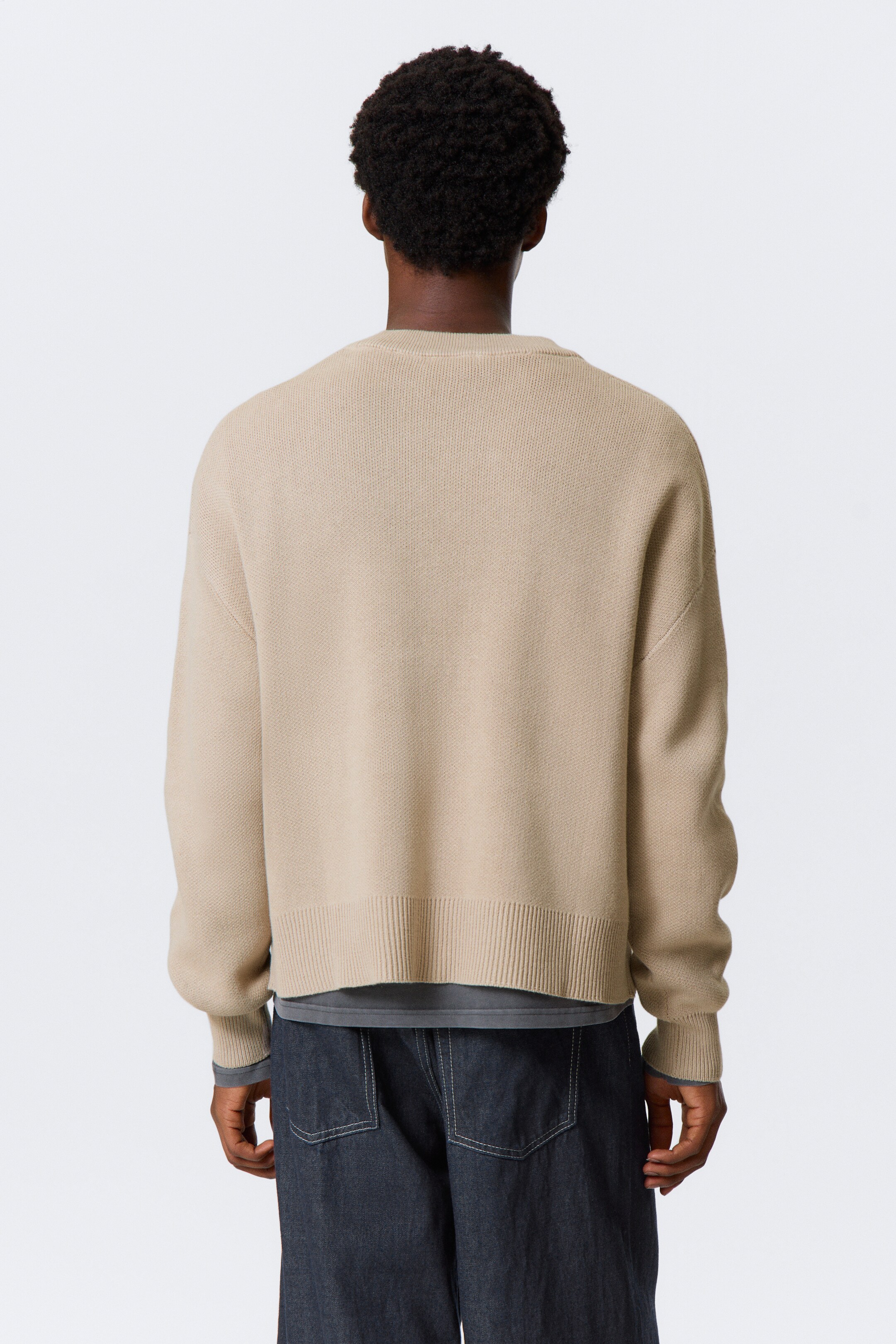 Ver imagem maior: Camisola de Malha Boxy e Descontraída - Bege - HOMEM | H&M PT 4