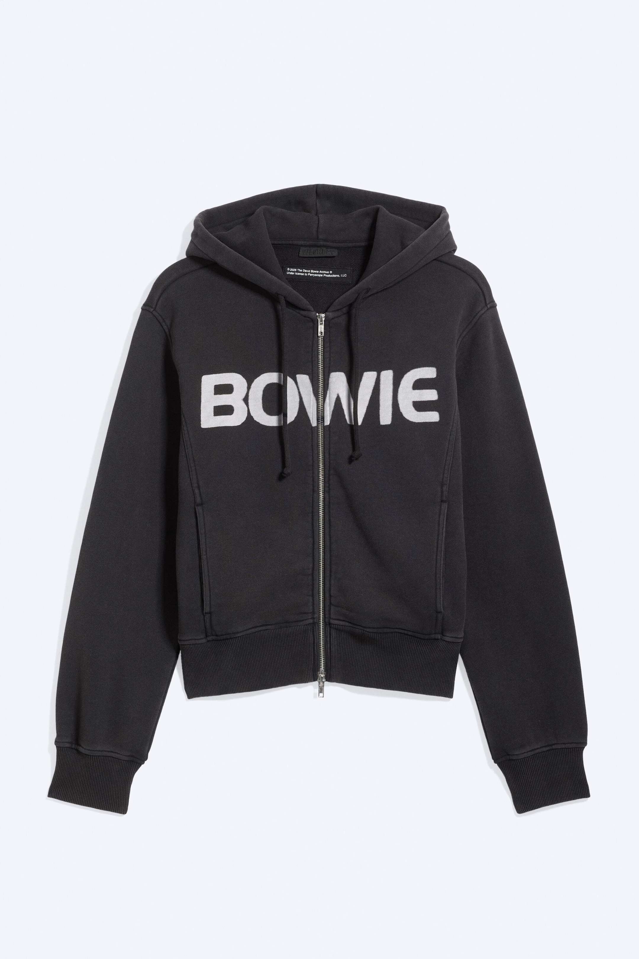 Black - Bowie Shrunken Zip Hoodie - 1