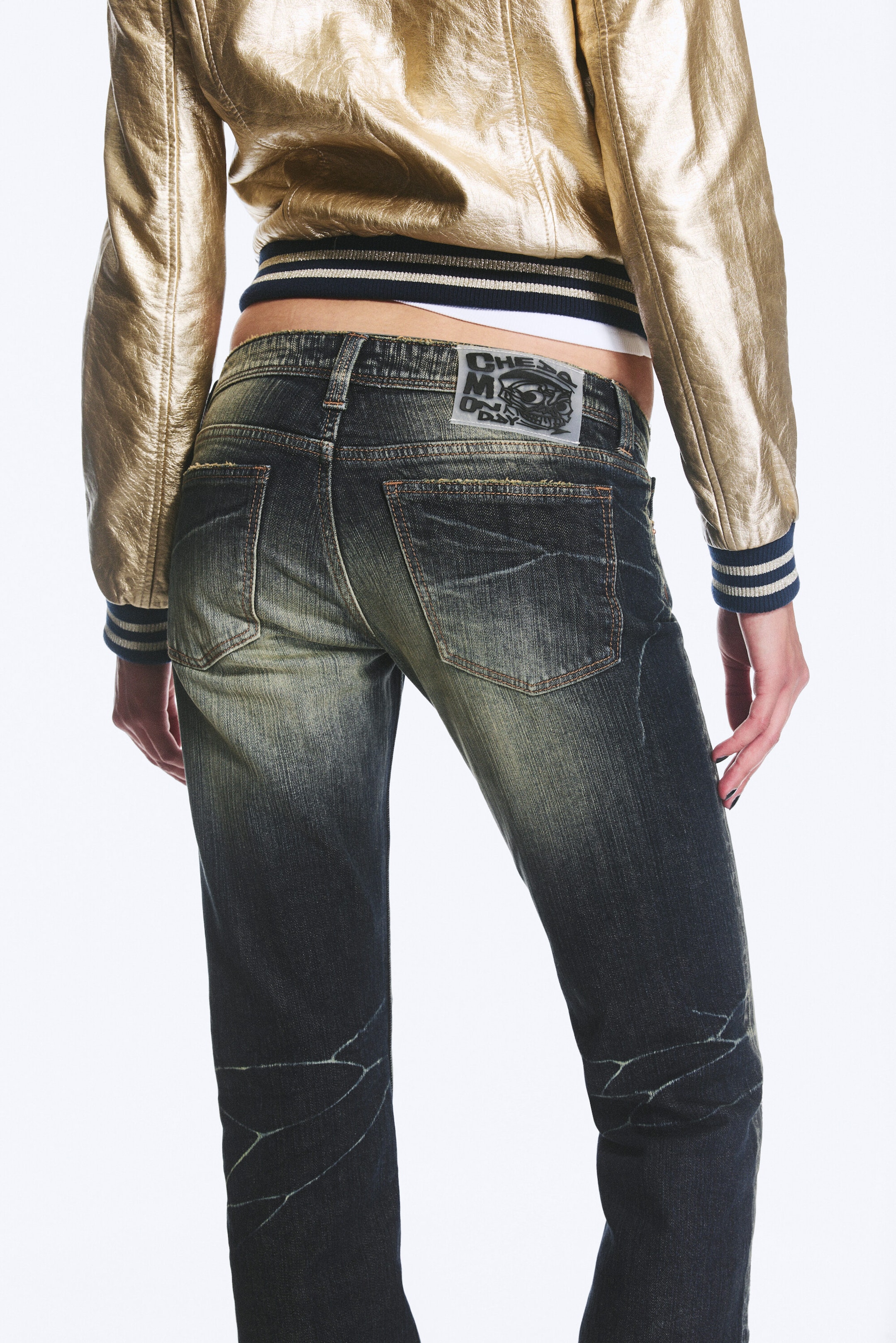 Calcite Blue - Dunkelblau - RIOT LOW WAIST RHINESTONE BOOTCUT JEANS - 4
