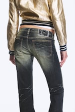 Calcite Blue - Dunkelblau - RIOT LOW WAIST RHINESTONE BOOTCUT JEANS - 3