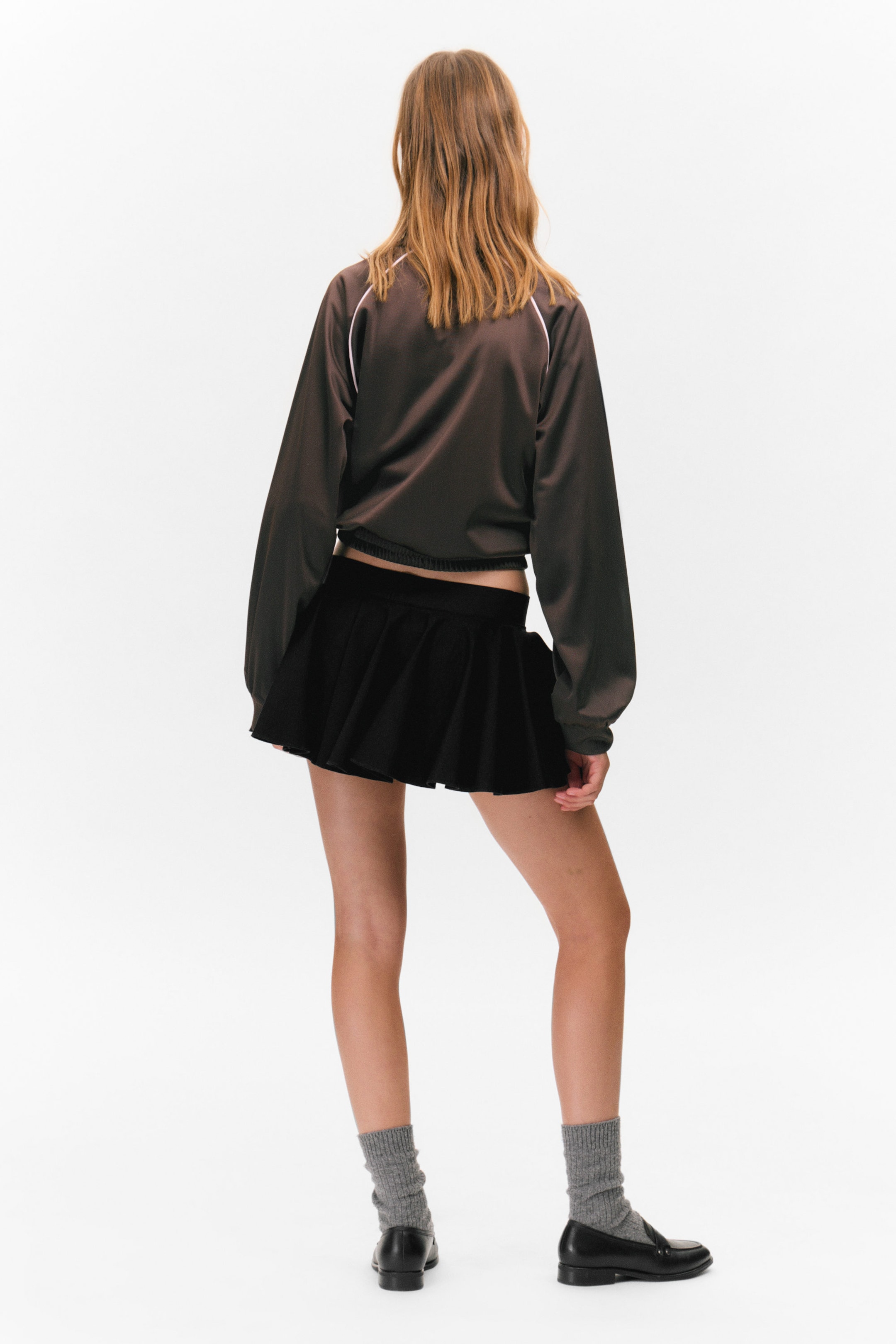 Black - Low Rise Flared Mini Skort - 2