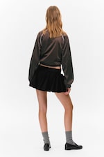 Black - Low Rise Flared Mini Skort - 2