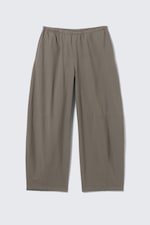 Grey - Low Rise Loose Pull-on Trousers - 4