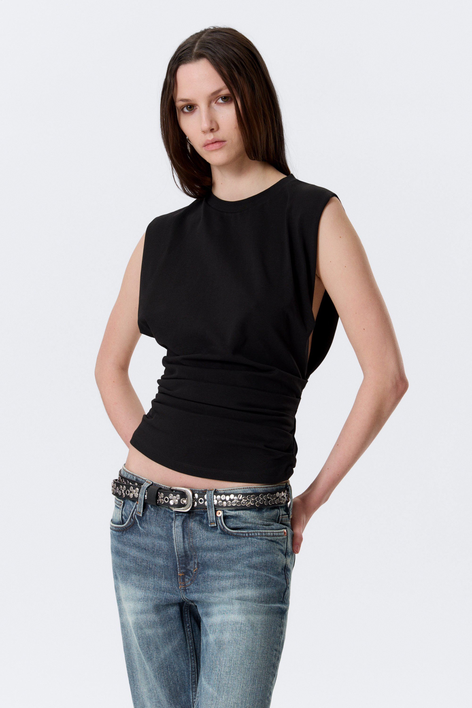 pleated tank top - Black | Weekday WW