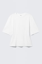 Vit - Figurnära t-shirt med insnitt - 3