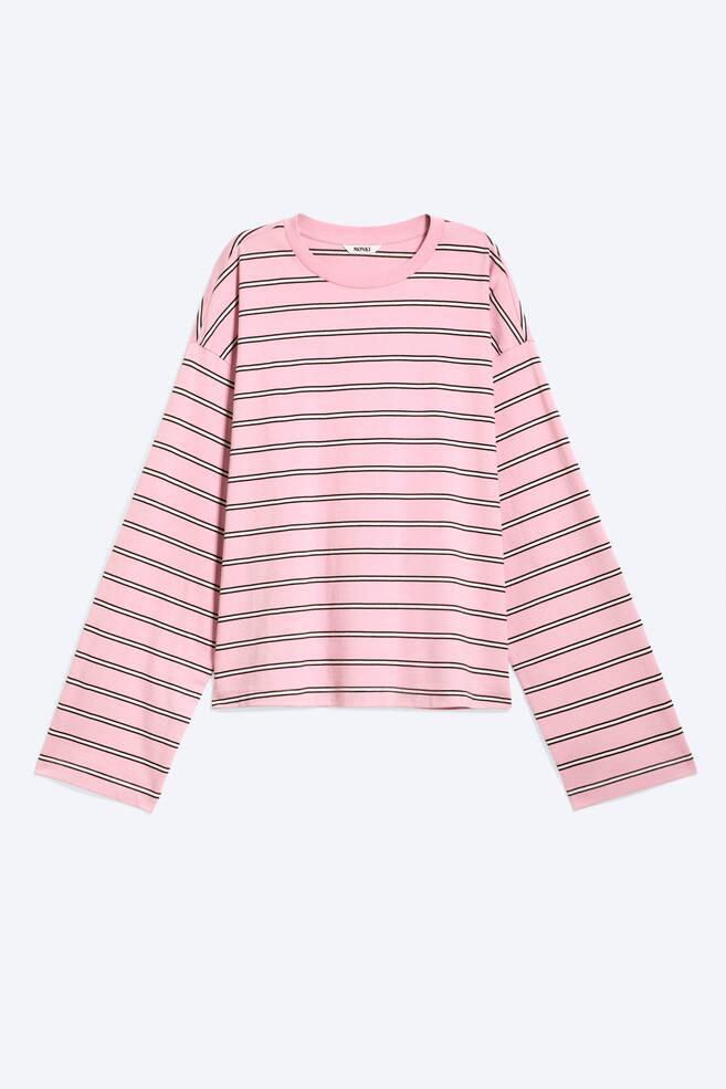 Camiseta de algodón de manga larga - A rayas rosas/blancas/marrones/Dusty White - Brown Stripes/Rayas azules y blancas/A rayas blanco/azul oscuro/Rayas Amarillo/Burdeos/Azul claro/marrón a rayas/Rayas marrón oscuro/rosa empolvado/Rayas rosas/azules/Rayas azules/marrones/Rayas marrones y blancas/Blanco - rayas rosas/rojas/Beige Claro - Rayas Naranjas - 1