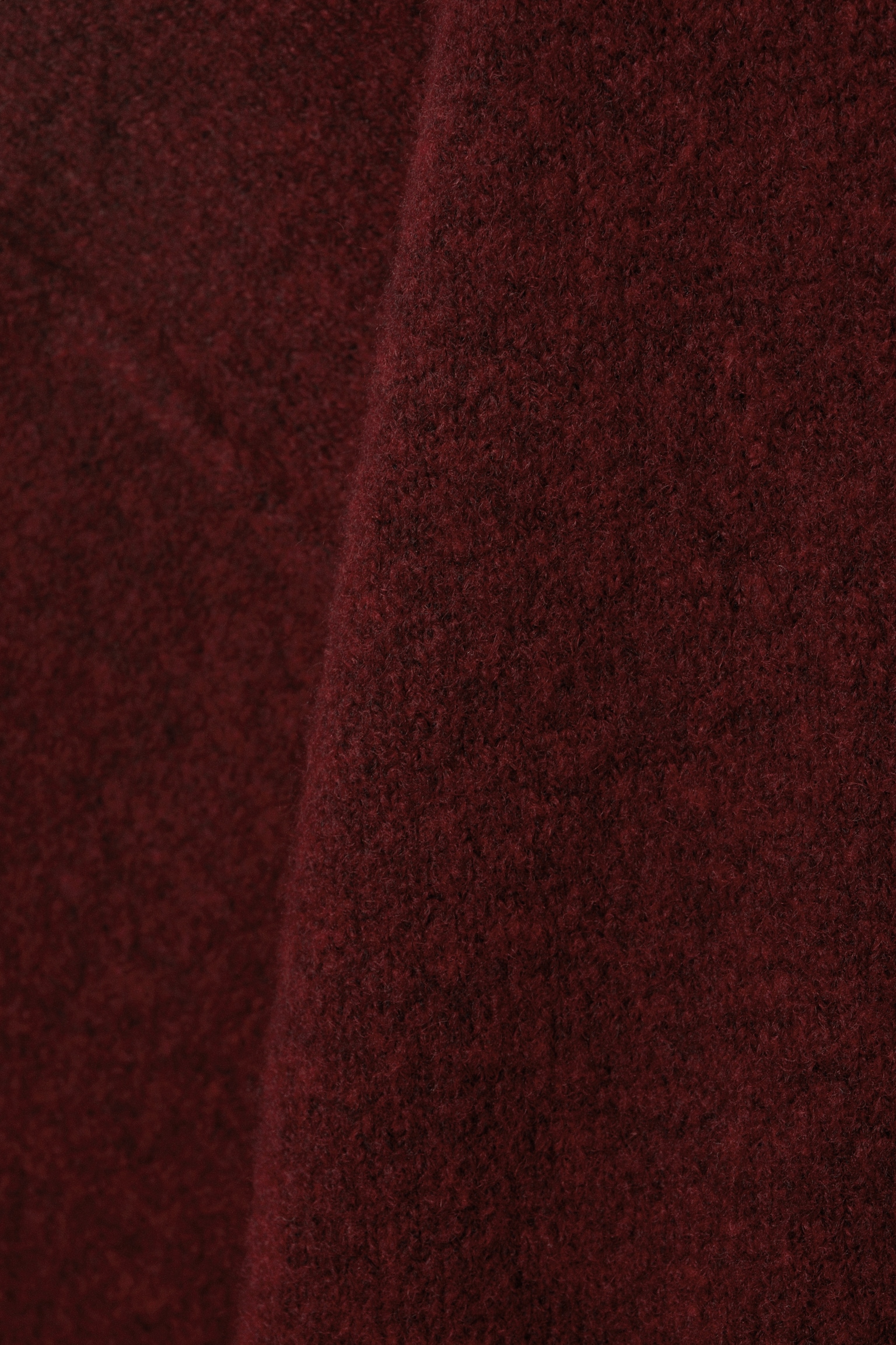 Relaxed Knitted Sweater - Dark Red Melange/Grey Melange - 4